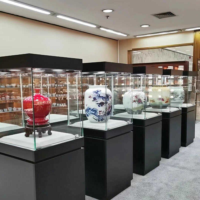 玻璃展示台珠宝首饰古董玉器产品道具展示柜博物馆木质玻璃罩柜台