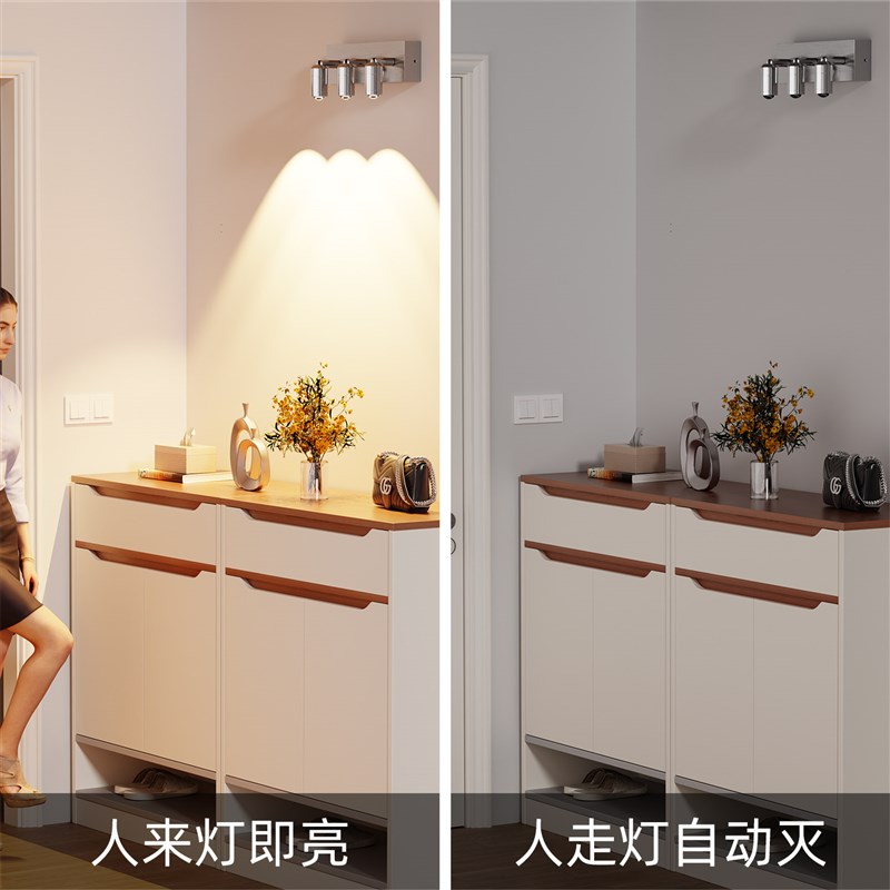 入户门口人体感应灯人来即亮自动楼道走廊楼梯感应灯玄关壁灯射灯