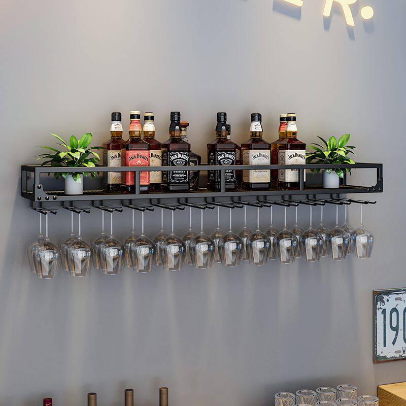 挂墙壁上酒架吧台红酒杯杯架倒挂饭厅欧式悬挂式酒柜置物架展示架