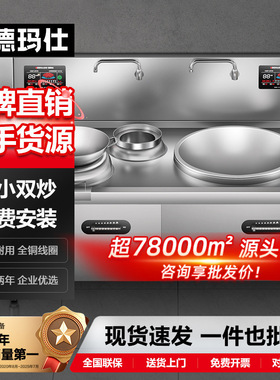 德玛仕DEMASHI双头电磁灶高效猛火大小炉头设计商用爆炒新体验