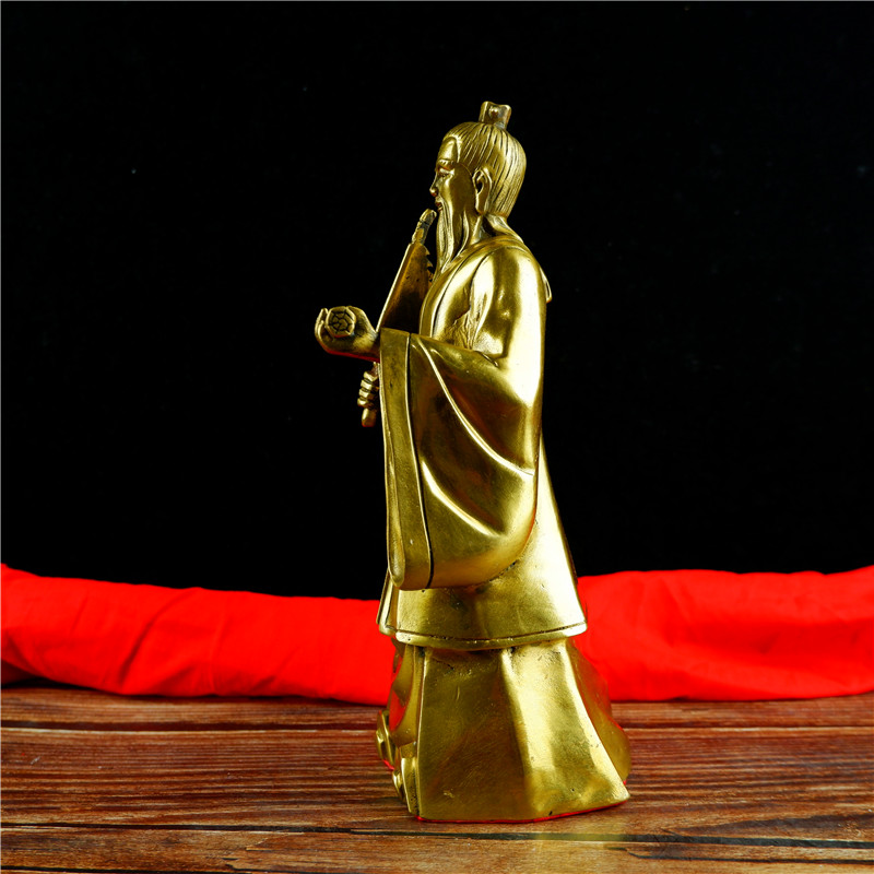 纯铜姜子牙神像黄铜姜太公在此打神鞭钓鱼摆件装饰品家居办公室