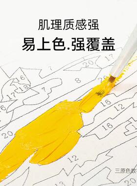 diy数字油画填色油画风景玄关竖手工减压丙烯填充画油彩画白桦林