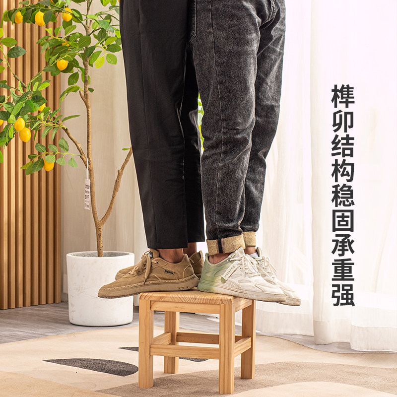 全实木小凳子欧式板凳整装榫卯换鞋凳家用茶几凳矮凳成人儿童方凳