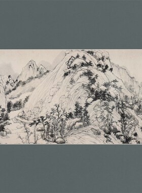 虫二书画 新中式茶室样板间禅意装饰画 创意留白挂画 富春山居图