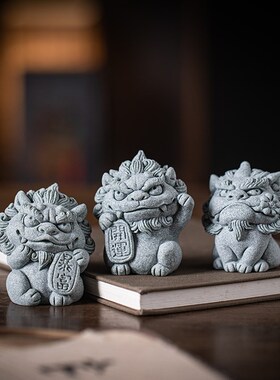 新中式小神兽状元探花一对茶宠摆件家居书房镇纸礼品客厅桌面装饰