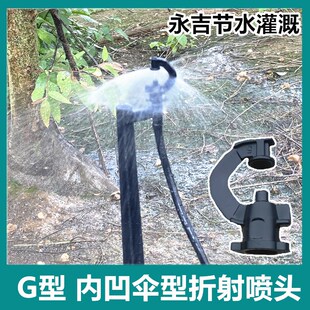 果树浇水G型伞状向下喷水雾化滴灌设备30地插47毛管90纤维杆喷灌