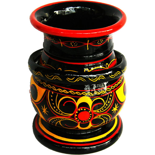 凉山彝族漆器笔筒包邮 文具红黄黑三色 民族特色手工艺旅游纪念品