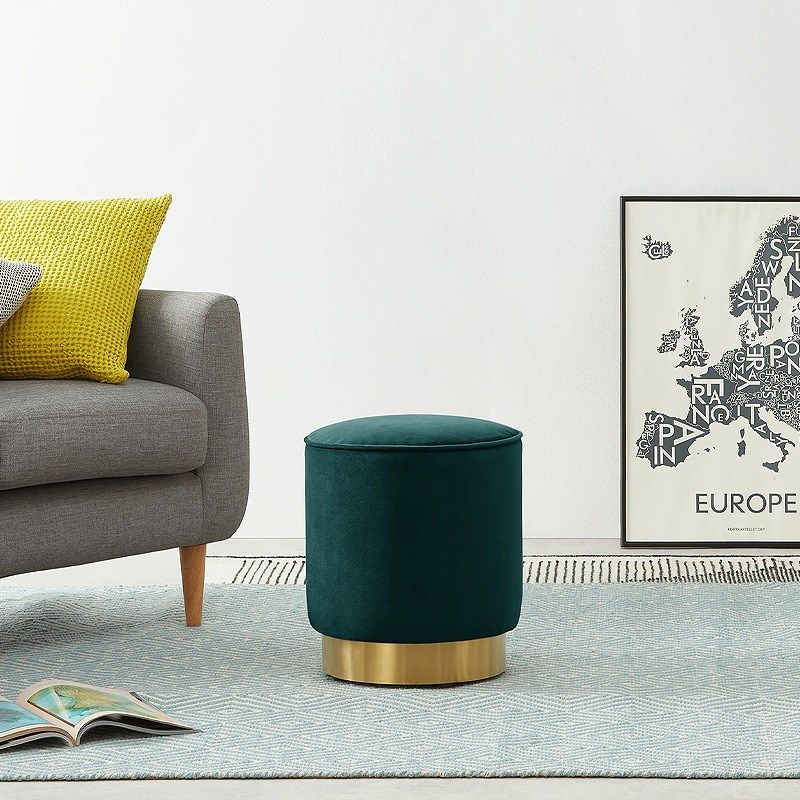 北欧圆凳简约设计师创意个性沙发凳矮凳时尚布艺脚凳化妆凳轻奢
