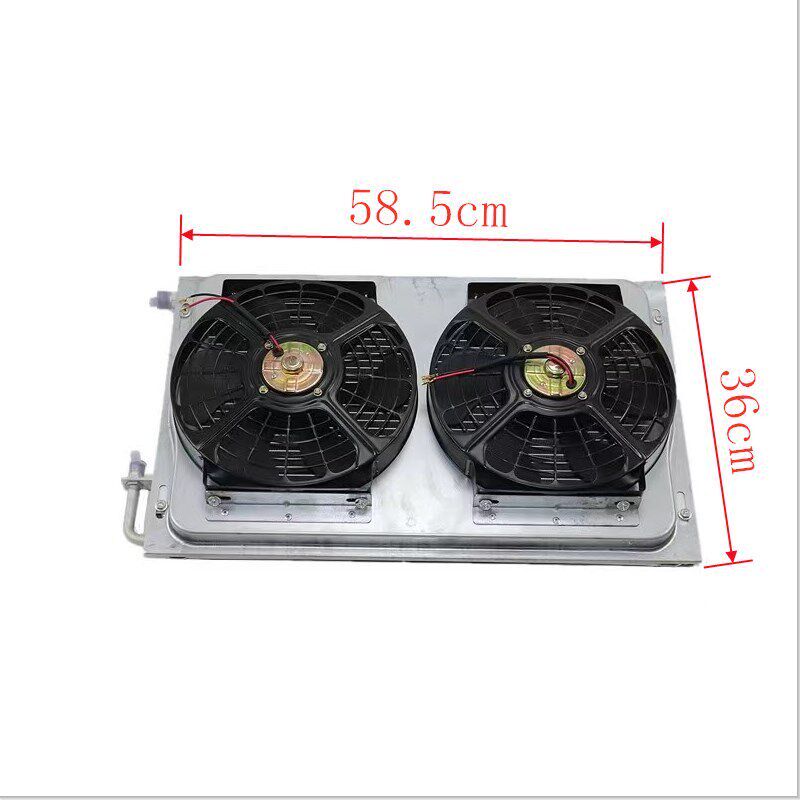 货车空调冷凝器总成12v24v挖掘机汽车改装通用型散热网电子扇风机