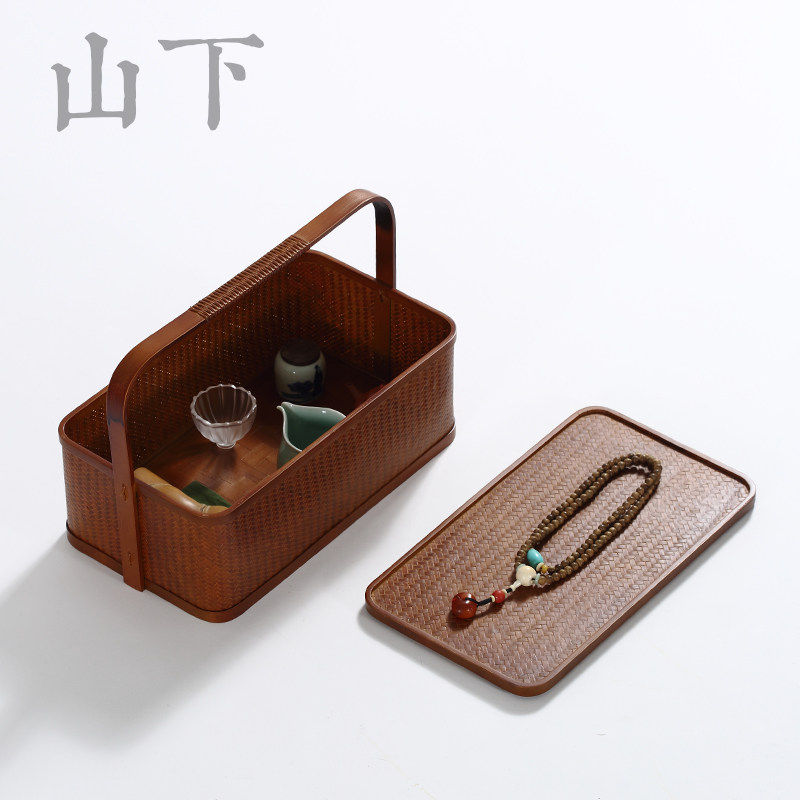 安吉竹编收纳盒手提礼盒个性定制竹制茶具盒礼品包装盒竹提篮食盒