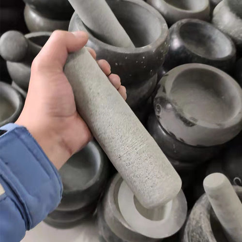 天然石头蒜臼子捣蒜器研磨器棒子青石蒜锤子石臼捣碎器捣药充蒜锤