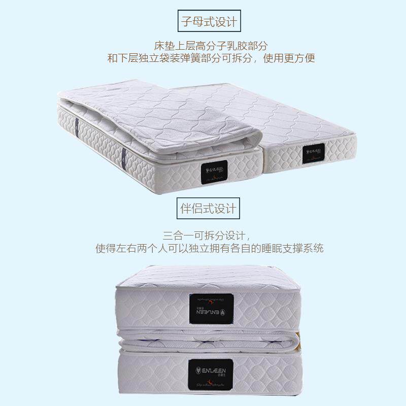 依丽兰高分子天然乳胶独立袋装簧静音分体可折叠床垫 克里斯蒂娜