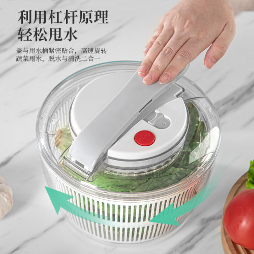 蔬菜按压式脱水器沙拉脱水机洗菜盆甩水沥水器手动洗水果脱水神器