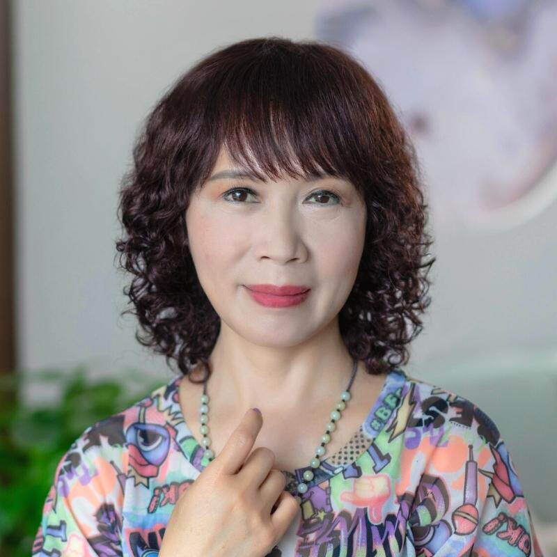 妈妈假发女短发烫卷全头套时尚真发全真人发中老年光头化疗假头发