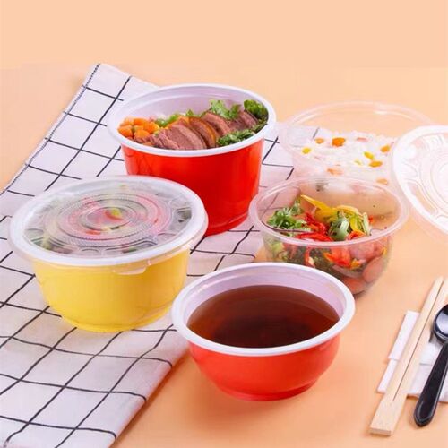 加厚汤碗打包盒塑料碗一次性饭盒酸辣粉面碗冰粉盒外卖甜品可微波