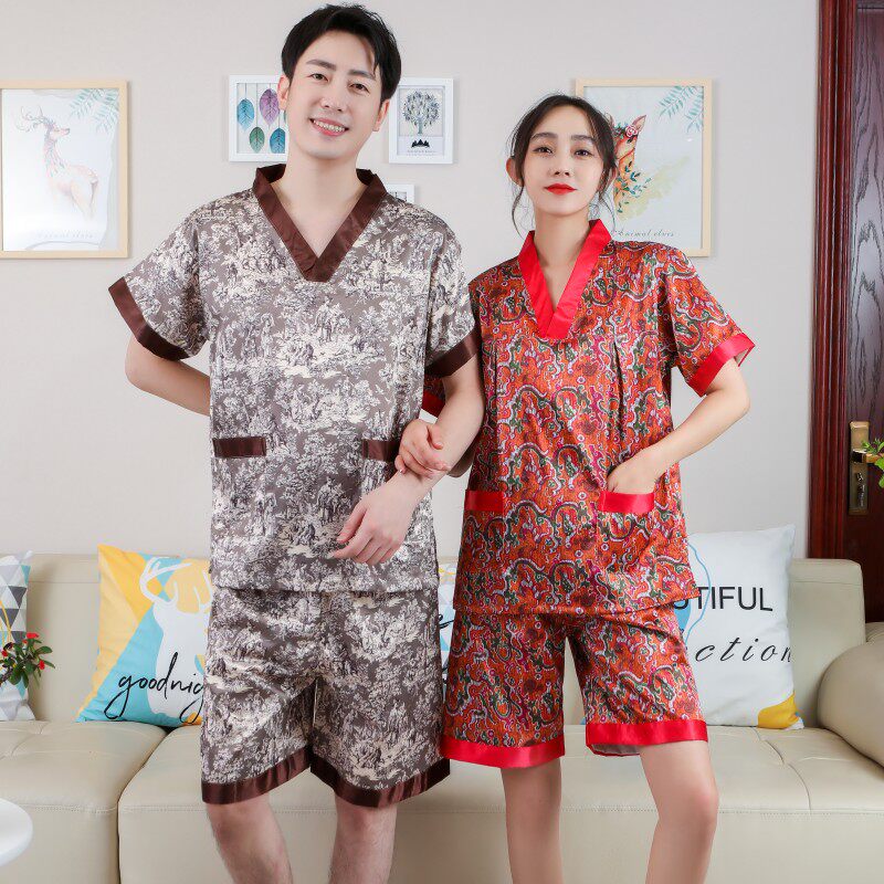 男女贡缎汗蒸服浴服桑拿按摩服足疗服美容服情侣家居服酒店浴场服