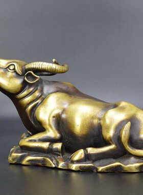 黄铜华尔街牛摆件铜牛炒股牛股市牛生肖牛仿古铜器工艺品家居摆设