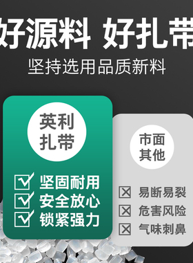 英利黑色扎带尼龙自锁式塑料卡扣固定强力扎线带捆轧带绑勒束线带