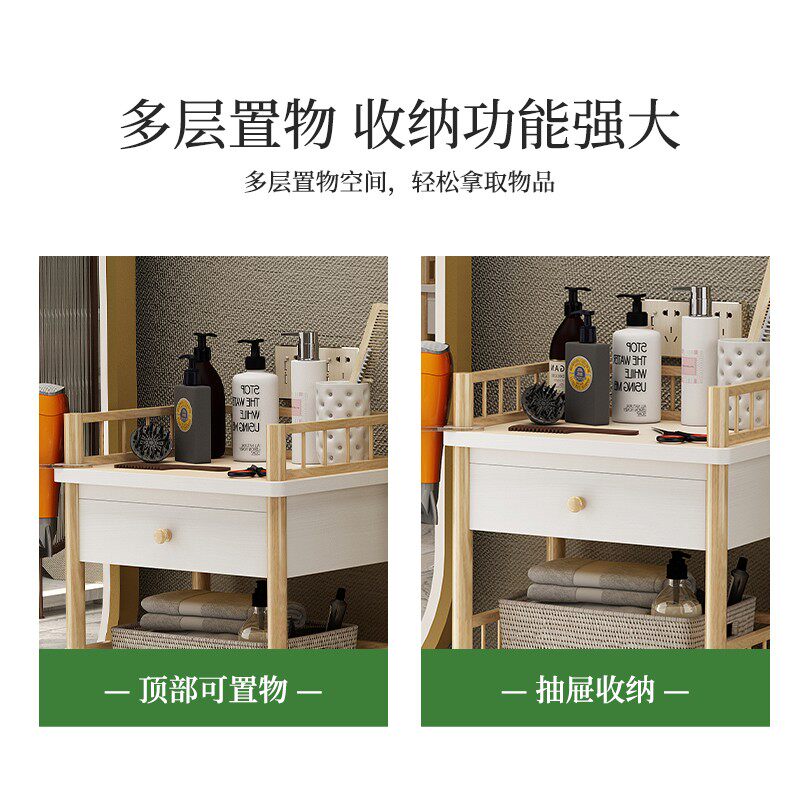 网红美发店工具柜发廊工具车理发店置物架美容院小推车剪发小柜子