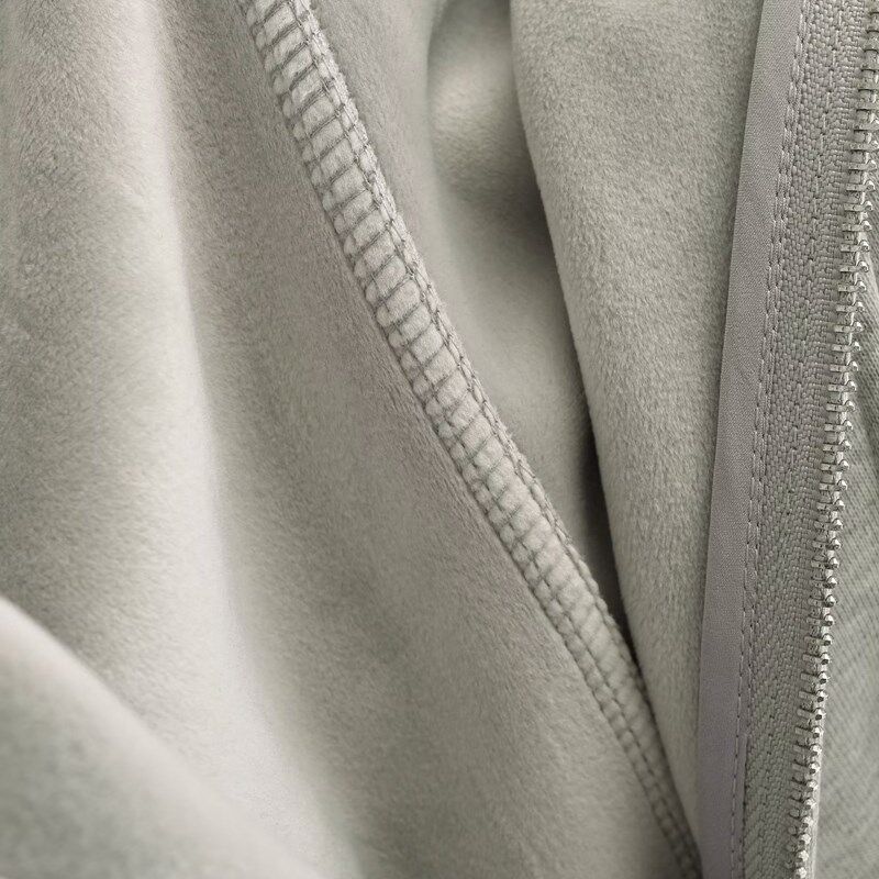 棉洋 时髦修身连帽拼接显瘦卫衣女 秋冬加绒复古双拉链健身小外套