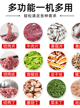 小型切肉机商用电动切片机全自动绞肉机多功能家用肉丝切菜鱼片机
