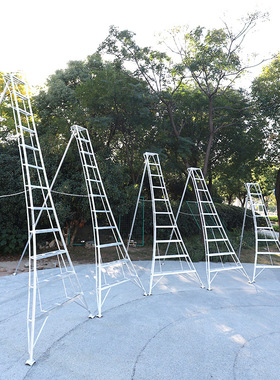 中创梯子园林绿化三角梯果园采摘绿植修剪铝合金人字梯折叠三脚梯