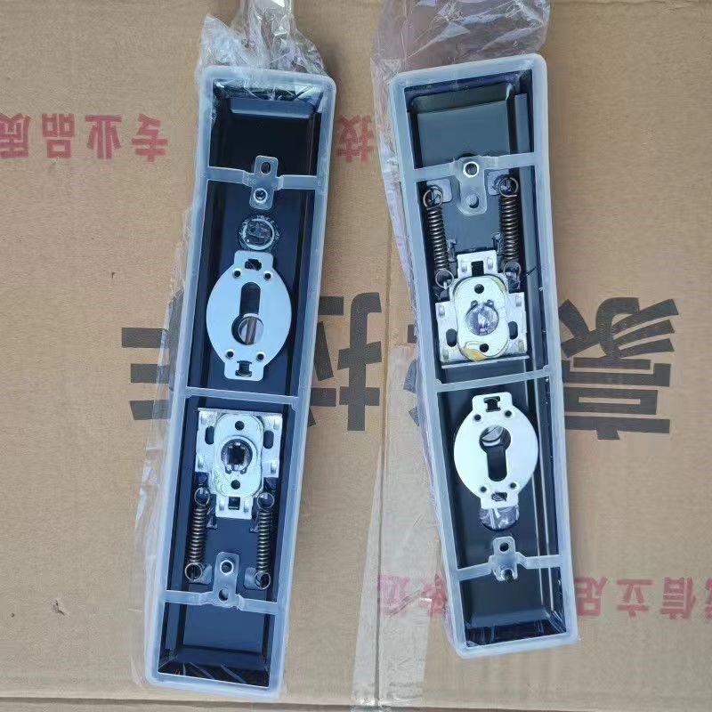 黑金入户门锁防盗门把手高档门把手豪华双拉簧快装锁具拉手外壳