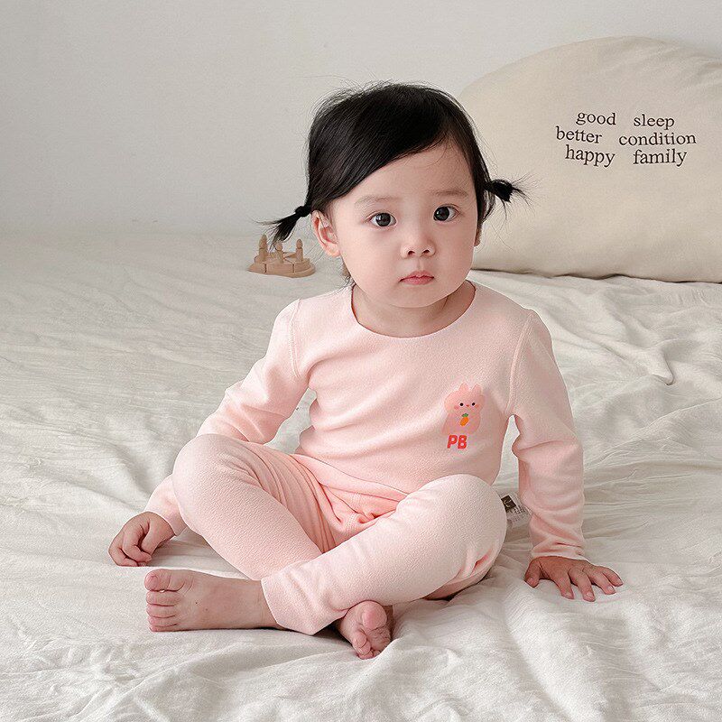 婴幼儿家居服套装新款儿童装衣服男女宝宝德绒秋衣秋裤睡衣两件套