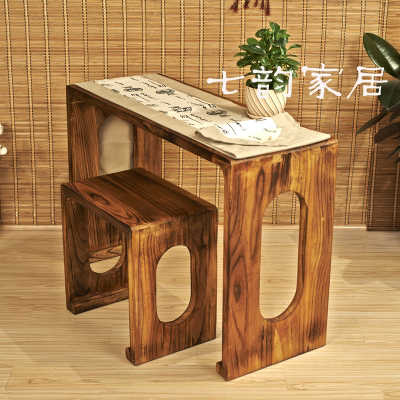 【七韵家居】烧桐木燕尾榫卯一体古琴桌古琴专用扬州古琴桌长方圆