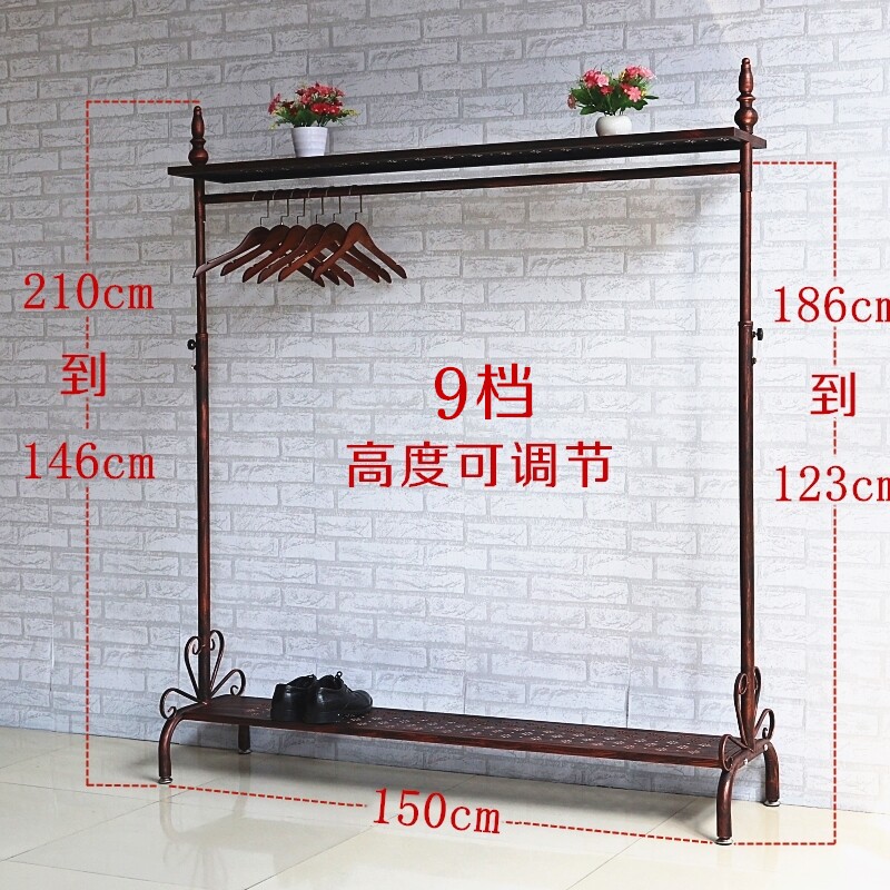 复古铁艺服装店展示架落地挂衣架高度升降伸缩架中岛架货架陈列架