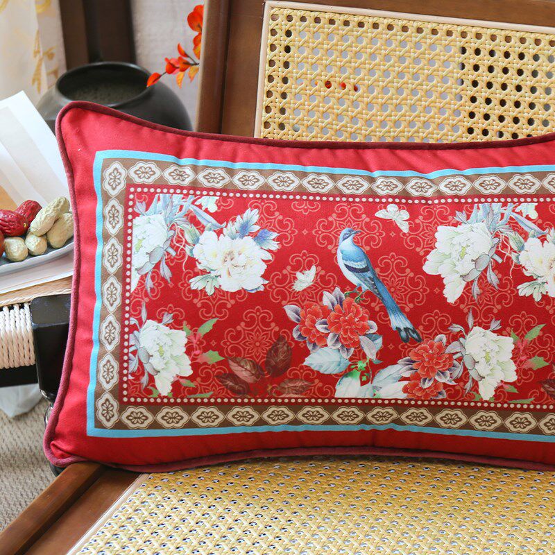 新中式红色氛围感喜庆沙发抱枕靠垫客厅可拆洗抱枕套床上靠枕