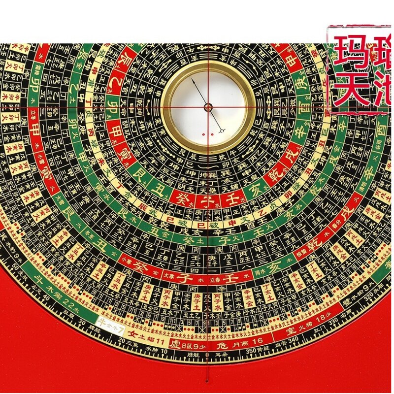 集易堂八寸五三合罗盘34层手工三合盘 专业三合派罗经盘8寸