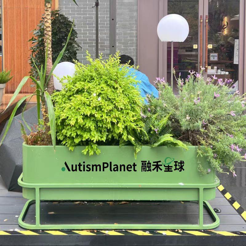 户外铁艺花箱奶茶咖啡店外摆围栏花架商业街广场隔断落地花槽花箱