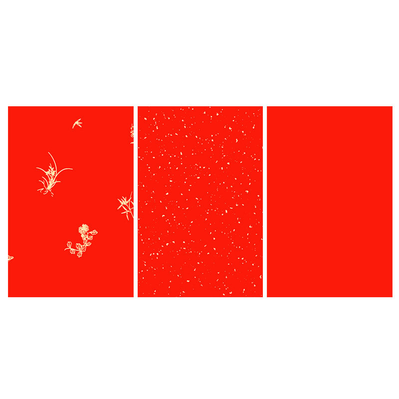 加厚红色卡纸书法A4纸彩色免装裱材料万年红大红软卡洒金宣纸卡片