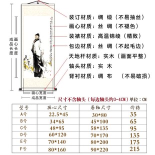 唐代诗圣杜甫装饰画客厅玄关书房背景墙壁画中式办公室卷轴挂画