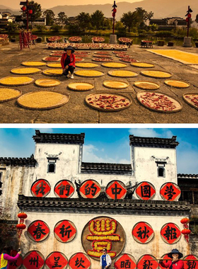 竹筛子圆簸箕挂件装饰竹编圆簸箕手工编织竹制品绘画筛子晾晒竹匾