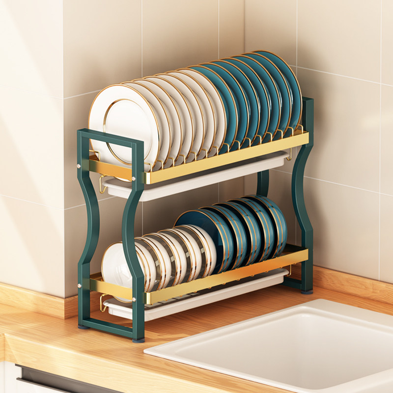 轻奢厨房碗架沥水架窄小型不锈钢碗盘置物架小号水槽边碗碟收纳架