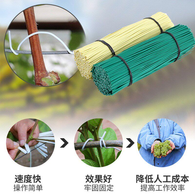 葡萄绑带皮扎丝5千条镀锌铁丝定型户外金属扎线包塑扎带防锈铁芯
