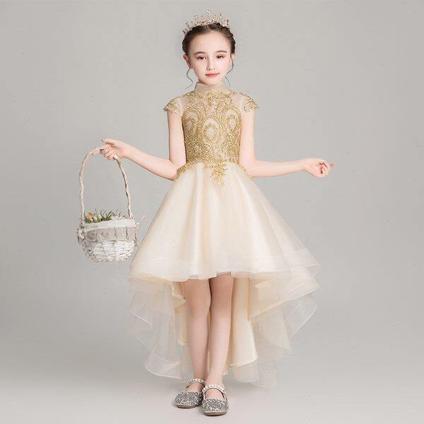 儿童晚礼服公主裙子大童装模特走秀钢琴表演服小花童女孩生日婚纱
