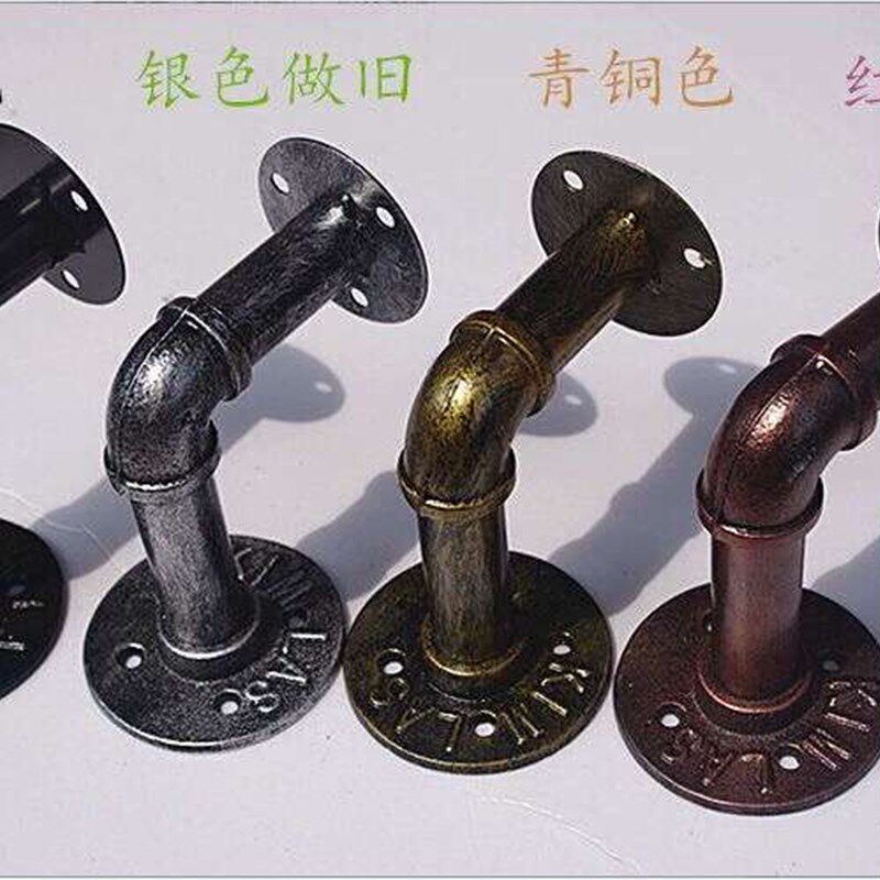 铁艺实木置物架花架 壁挂搁板 墙上隔板收纳架 复古做旧层板书架
