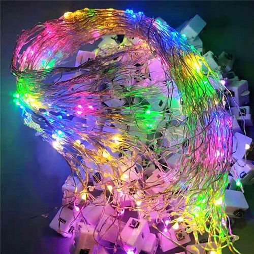 LED10灯花环灯串灯线配件三档带闪高亮七彩50cm灯条DIY娃娃装饰灯