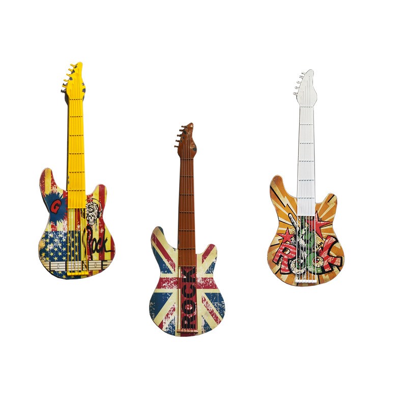 音乐教室墙面装饰房间酒吧餐厅乐器模型挂件墙上复古铁艺吉他壁挂