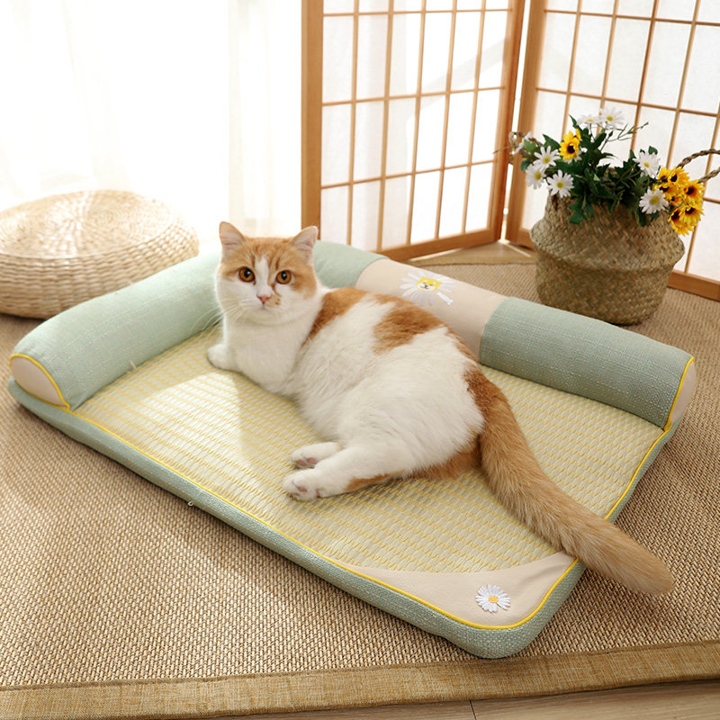 猫窝夏天凉窝四季通用可拆洗狗窝夏季猫咪狗狗可拆洗宠物垫凉席床