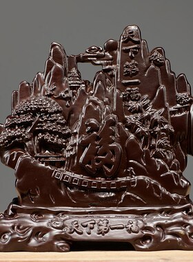 黑檀木雕刻福摆件创意家居客厅电视柜福字装饰新居工艺品乔迁送礼