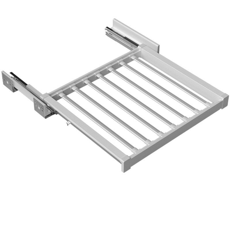 洗衣机抽拉衣架阳台上方晾衣架隐藏式洗烘套装支架裤架伸缩滑轨