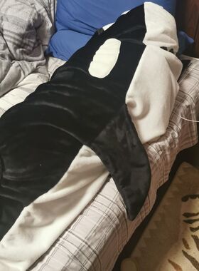 仲花家日式虎鲸鱼睡袋睡衣午睡毯子加厚保暖法兰绒送人创意礼物