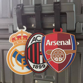 创意足球队队标卡通软胶pvc行李牌挂牌旅行登机牌行李箱吊牌挂件