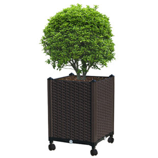 种植箱长方形 特深阳台种菜盆 大型花盆槽架种果树蔷薇葡萄咖啡色