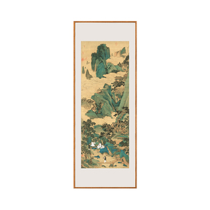 仇英 桃源仙境图 新中式客厅玄关装饰画竖版山水画办公室书房挂画