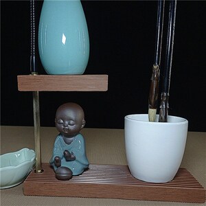 2款兜水毛笔挂书法笔架展示架多功能笔挂晾笔架接水挂毛笔架